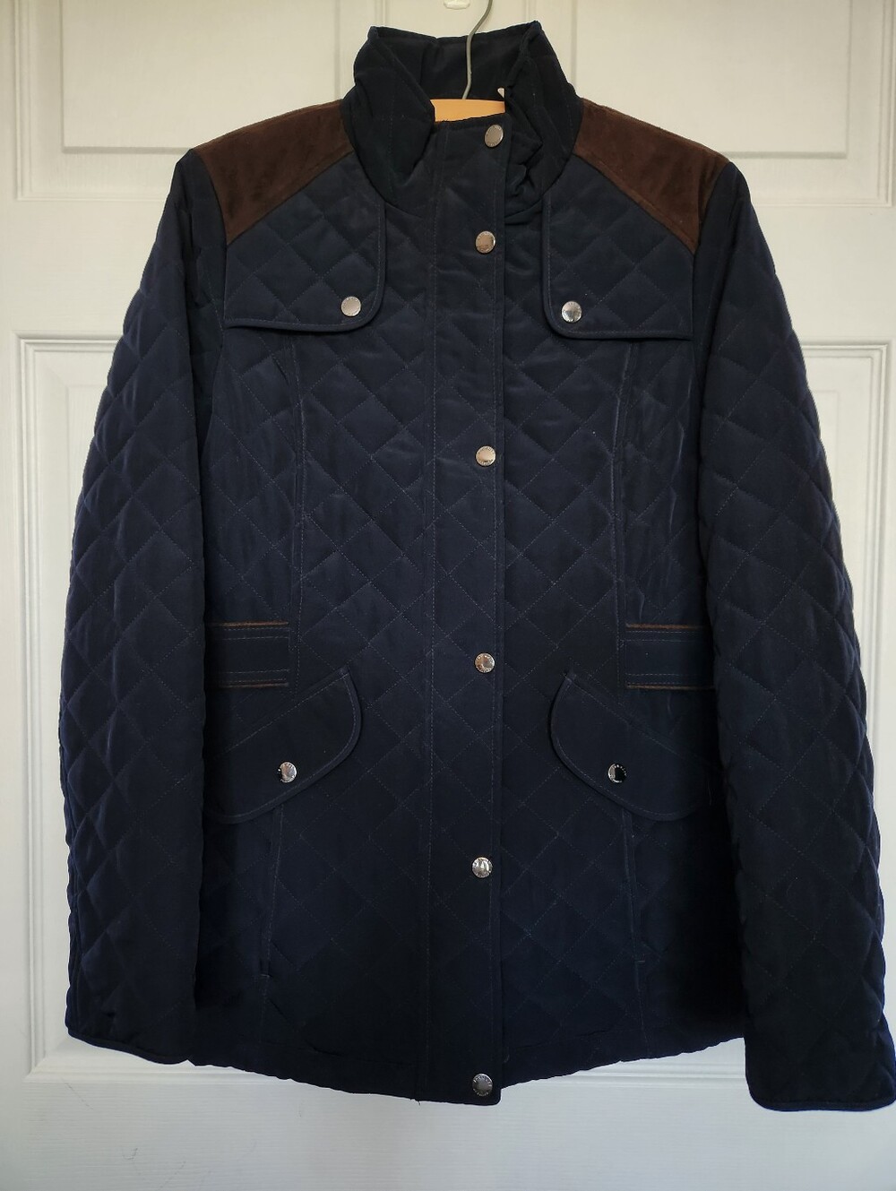 Laundry By Design - Navy Equestrian Quilted Coat - Size S